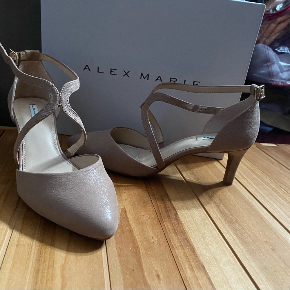 Alex Marie Women's Beige Strappy Heels
